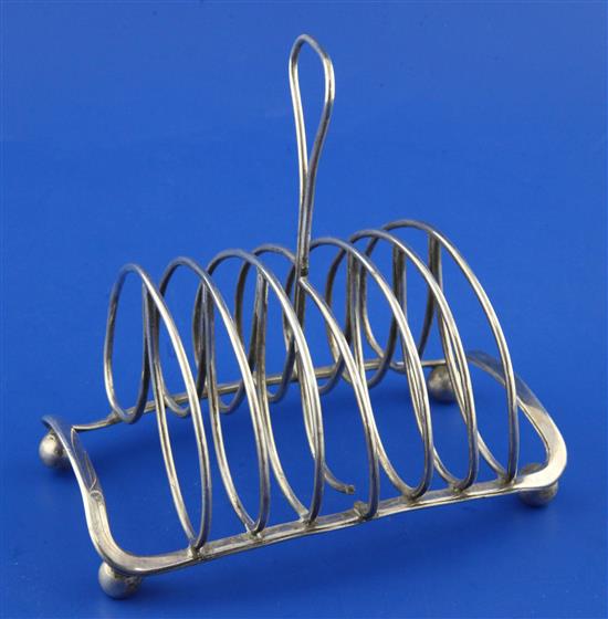 A George III silver seven bar toastrack by Matthew Boulton, 8.5 oz.